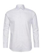 Slhslim-Ethan Shirt Ls Aop Noos Tops Shirts Casual White Selected Homme