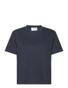 Slfessential Ss Boxy Tee Noos Tops T-shirts & Tops Short-sleeved Navy Selected Femme