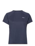 Women Sports T-Shirt With Chest Print Sport T-shirts & Tops Short-sleeved Navy ZEBDIA