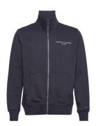 Tommy Logo Zip Thru Stand Collar Tops Sweatshirts & Hoodies Sweatshirts Navy Tommy Hilfiger