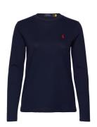 Long-Sleeve Jersey Crewneck Tee Tops T-shirts & Tops Long-sleeved Blue Polo Ralph Lauren