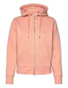 Reg Tonal Shield Zip Hoodie Tops Sweatshirts & Hoodies Hoodies Orange GANT