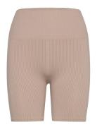 Studio Seamless Rib Shorts Sport Shorts Cycling Shorts Beige Björn Borg