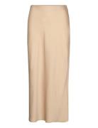 Viellette Hw Midi Skirt - Noos Lang Nederdel Beige Vila