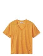 Mmcasa V-Ss Foil Tee Tops T-shirts & Tops Short-sleeved Orange MOS MOSH