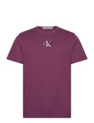 Monologo Regular Tee Tops T-Kortærmet Skjorte Purple Calvin Klein Jeans