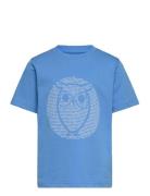 Regular Fit Owl Chest Print - Gots/ Tops T-Kortærmet Skjorte Blue Knowledge Cotton Apparel