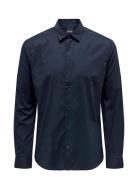 Onsandy Slim Easy Iron Poplin Shirt Noos Tops Shirts Casual Navy ONLY & SONS