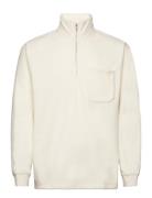 Slhrelaxgotler Fleece Half-Zip Sweat Tops Sweatshirts & Hoodies Fleeces & Midlayers Beige Selected Homme