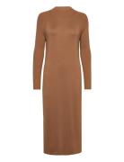 Women Dresses Flat Knitted Kneelength Knælang Kjole Brown Esprit Casual