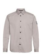 Monologo Badge Relaxed Shirt Tops Shirts Casual Grey Calvin Klein Jeans