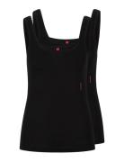 Twin Vest Tops T-shirts & Tops Sleeveless Black HUGO