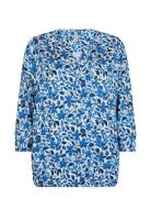 Sc-Felicity Aop Tops Blouses Long-sleeved Blue Soyaconcept