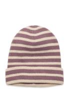 Bergen Striped Beanie Accessories Headwear Hats Beanie Purple Mp Denmark
