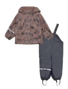 Rainwear Set -Aop, W.fleece Outerwear Rainwear Rainwear Sets Multi/patterned CeLaVi