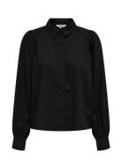 Onlcaro L/S Linen Bl Puff Shirt Cc Pnt Tops Shirts Long-sleeved Black ONLY