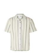 Slhrelaxsun Shirt Ss Resort Tops Shirts Short-sleeved Beige Selected Homme