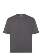 Slhlooseoscar Ss O-Neck Tee Noos Tops T-Kortærmet Skjorte Grey Selected Homme