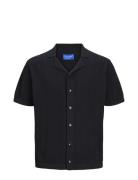 Jorvalencia Structure Knit Ss Polo Sn Tops Shirts Short-sleeved Black Jack & J S