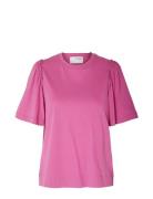 Slfpenelope 2/4 Ruffle Tee Noos Tops T-shirts & Tops Short-sleeved Pink Selected Femme