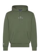 Logo Double-Knit Hoodie Tops Sweatshirts & Hoodies Hoodies Green Polo Ralph Lauren