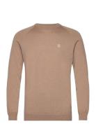 Dean Merino Crew Neck Sweater Tops Knitwear Round Necks Beige Lexington Clothing