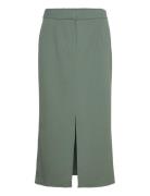 Vivar Hw Long Skirt - Noos Knælang Nederdel Khaki Green Vila