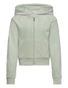 Tonal Zip Through Hoodie Tops Sweatshirts & Hoodies Hoodies Green Juicy Couture