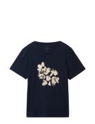 T-Shirt Crew Neck Print Tops T-shirts & Tops Short-sleeved Navy Tom Tailor