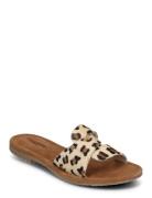 Leather Sandal Flade Sandaler Beige Ilse Jacobsen