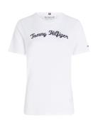 Reg Script C-Nk Ss Tops T-shirts & Tops Short-sleeved White Tommy Hilfiger