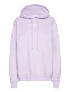 Woven Label Over D Hoodie Tops Sweatshirts & Hoodies Hoodies Purple Calvin Klein Jeans