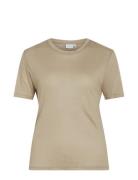 Vialexia O-Neck S/S T-Shirt - Noos Tops T-shirts & Tops Short-sleeved Beige Vila