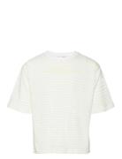 Vmleila Striped Ss Top Jrs Girl Tops T-Kortærmet Skjorte White Vero Moda Girl