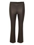 Kaada Crop Jeggins Bottoms Trousers Leather Leggings-Bukser Brown Kaffe