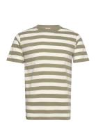 Striped T-Shirt Héritage Tops T-Kortærmet Skjorte Khaki Green Armor Lux