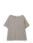 T-Shirt Bias Stripe Batwing Tops T-shirts & Tops Short-sleeved Multi/patterned Tom Tailor