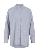 Vidarma L/S Loose Button Shirt - Noos Tops Shirts Long-sleeved Blue Vila