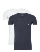 Mens Knit 2Pack T-Shirts Tops T-Kortærmet Skjorte Multi/patterned Emporio Armani