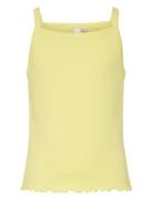 Vmlavender Sl Rib Top Jrs Girl Tops T-shirts Sleeveless Yellow Vero Moda Girl