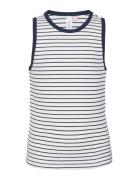 Vmvio Striped Sl Top Jrs Girl Tops T-shirts Sleeveless White Vero Moda Girl