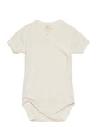 Baby Rib Jersey Body Crossover W. Ss Bodies Wrap Bodies Cream Copenhagen Colors