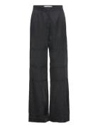 Jonas - High Shine Blend Rd Bottoms Trousers Wide Leg Black Day Birger Et Mikkelsen