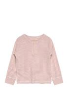 Striped Long Sleeve Grandad Tops T-shirts Long-sleeved T-Skjorte Pink Copenhagen Colors