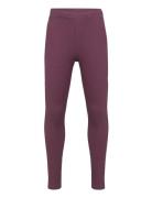 Leggings Rib Solid Bottoms Leggings Burgundy Lindex