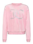 Diamante Velour Crew Tops Sweatshirts & Hoodies Sweatshirts Pink Juicy Couture