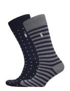 Dot Stripe Sock 2-Pack Underwear Socks Regular Socks Blue Polo Ralph Lauren Underwear