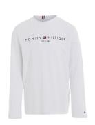 U Essential Tee L/S Tops T-shirts Long-sleeved T-Skjorte White Tommy Hilfiger