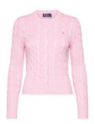 Cable-Knit Cotton Crewneck Cardigan Tops Knitwear Cardigans Pink Polo Ralph Lauren