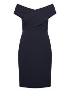 Crepe Off-The-Shoulder Cocktail Dress Kort Kjole Black Lauren Ralph Lauren